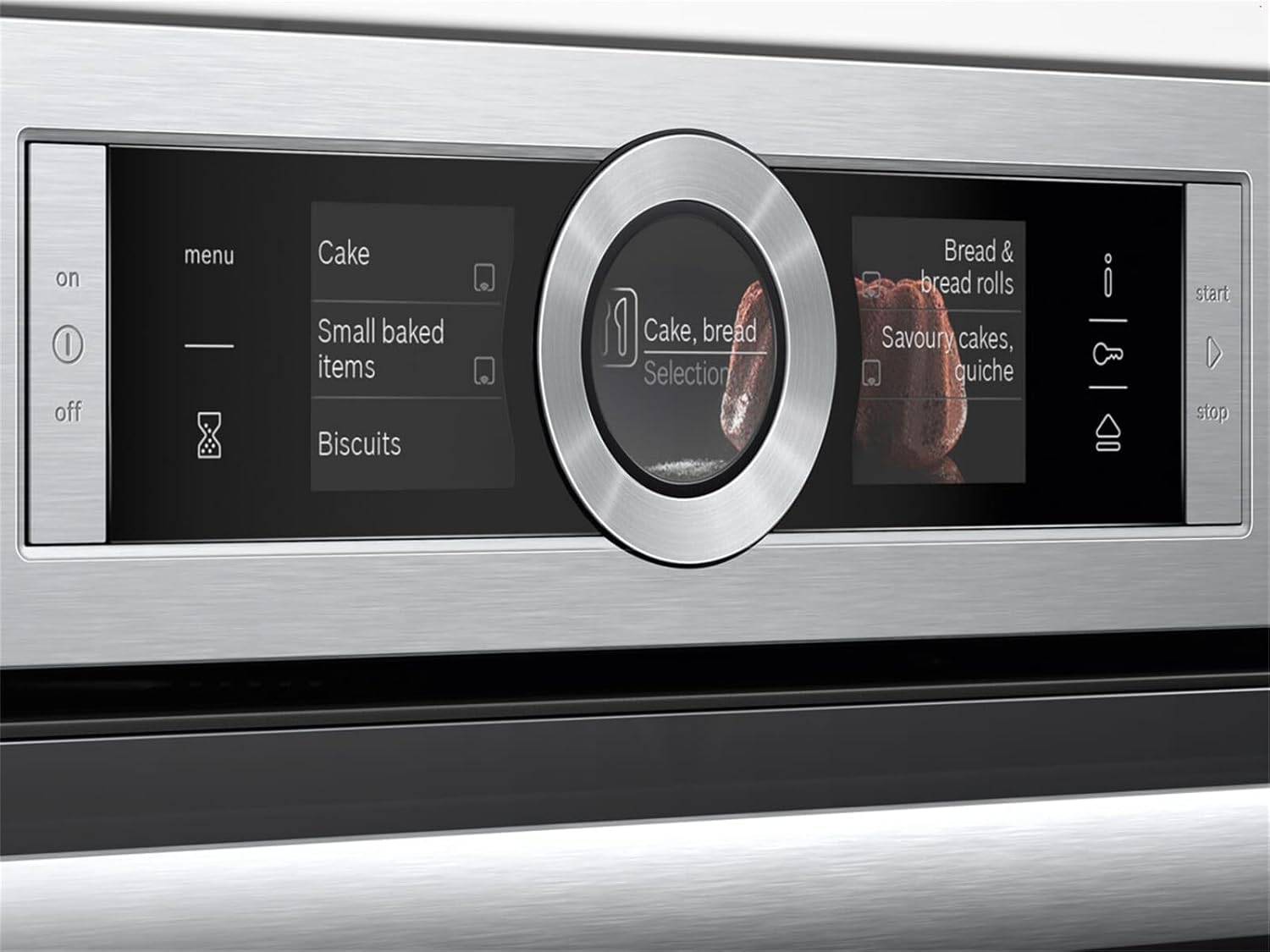 Bosch HMG7361B1, Serie 8 smarter Einbau-Backofen mit Mikrowellenfunktion, 60 x 60 cm, Made in Germany, Schwarz, Air Fry, Digitaler Bedienring, Touchdisplay, Automatikprogramme, Reinigungsunterstützung