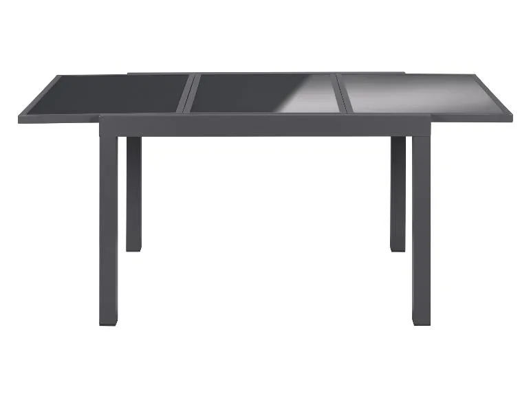 Alu-Set »Houston«, 9-teilig - Ausziehtisch & 8 Hochlehner, grau