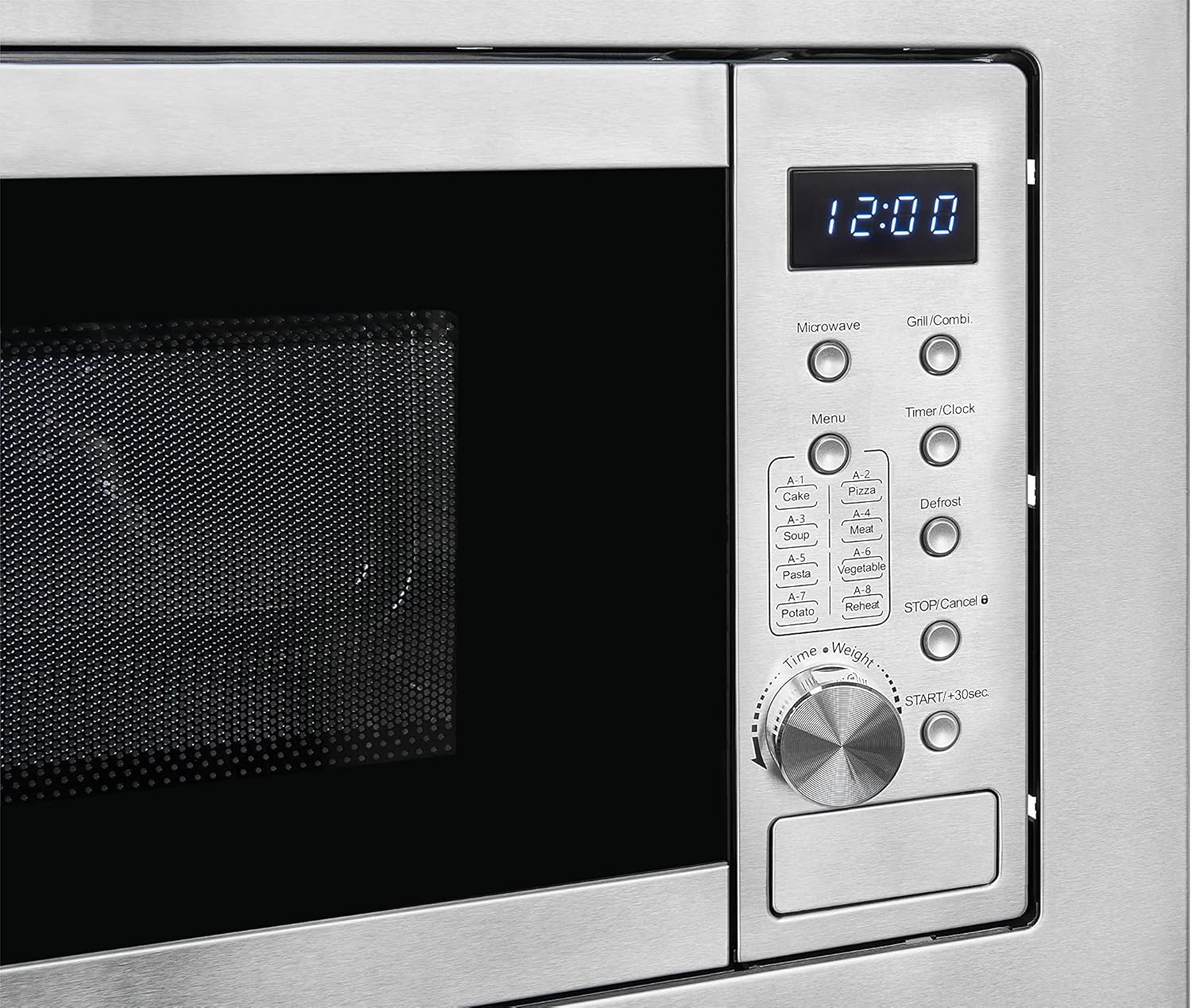 Exquisit Einbaumikrowelle EMW10-020 inox | 800 W Leistung | Kinderleichte Bedienung | Einfacher Einbau | Timer | Drehteller 27cm | Mikrowelle 60 cm | Einbaugerät | Edelstahl