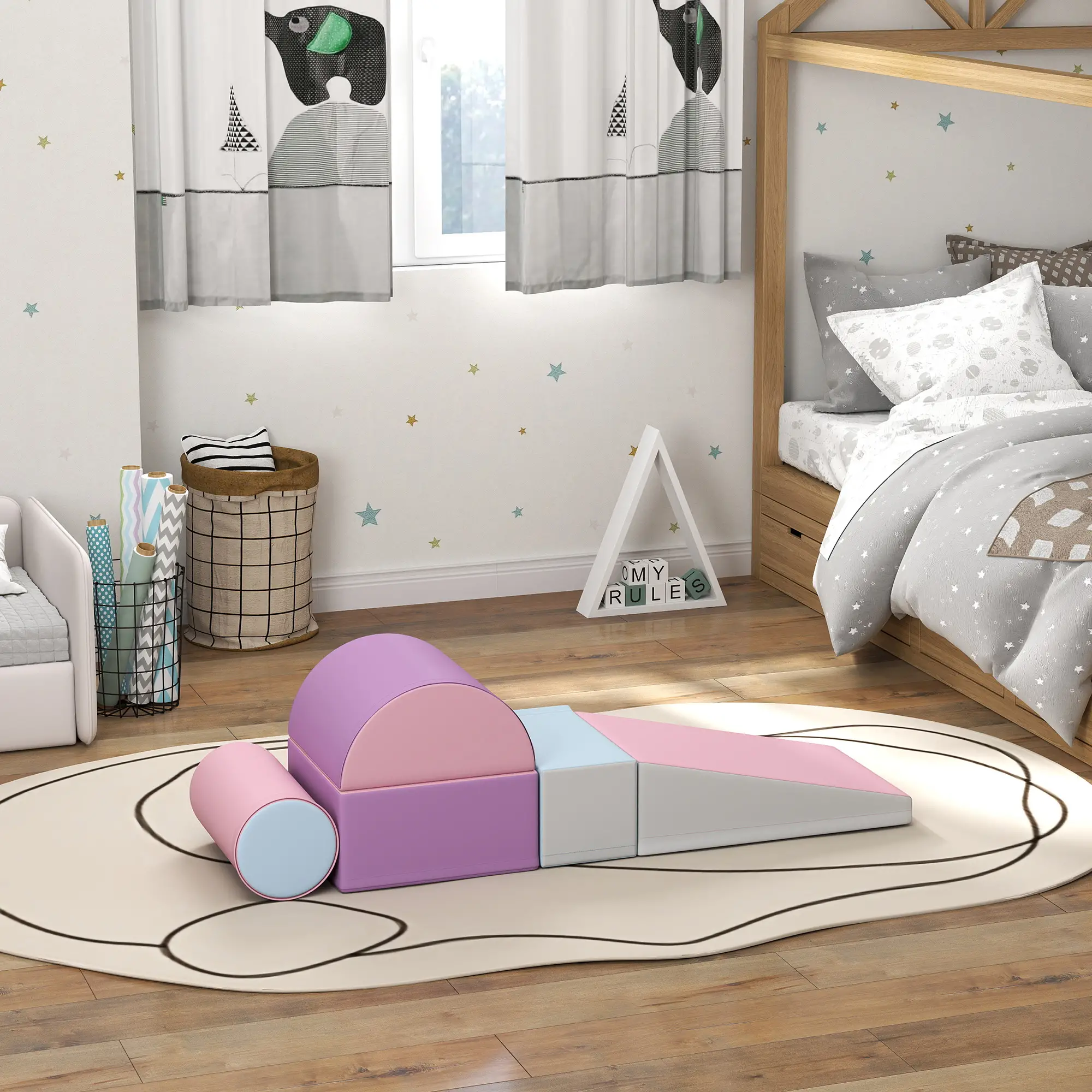 HOMCOM Softbausteine 5er-Set – Bauspielzeug für Kleinkinder