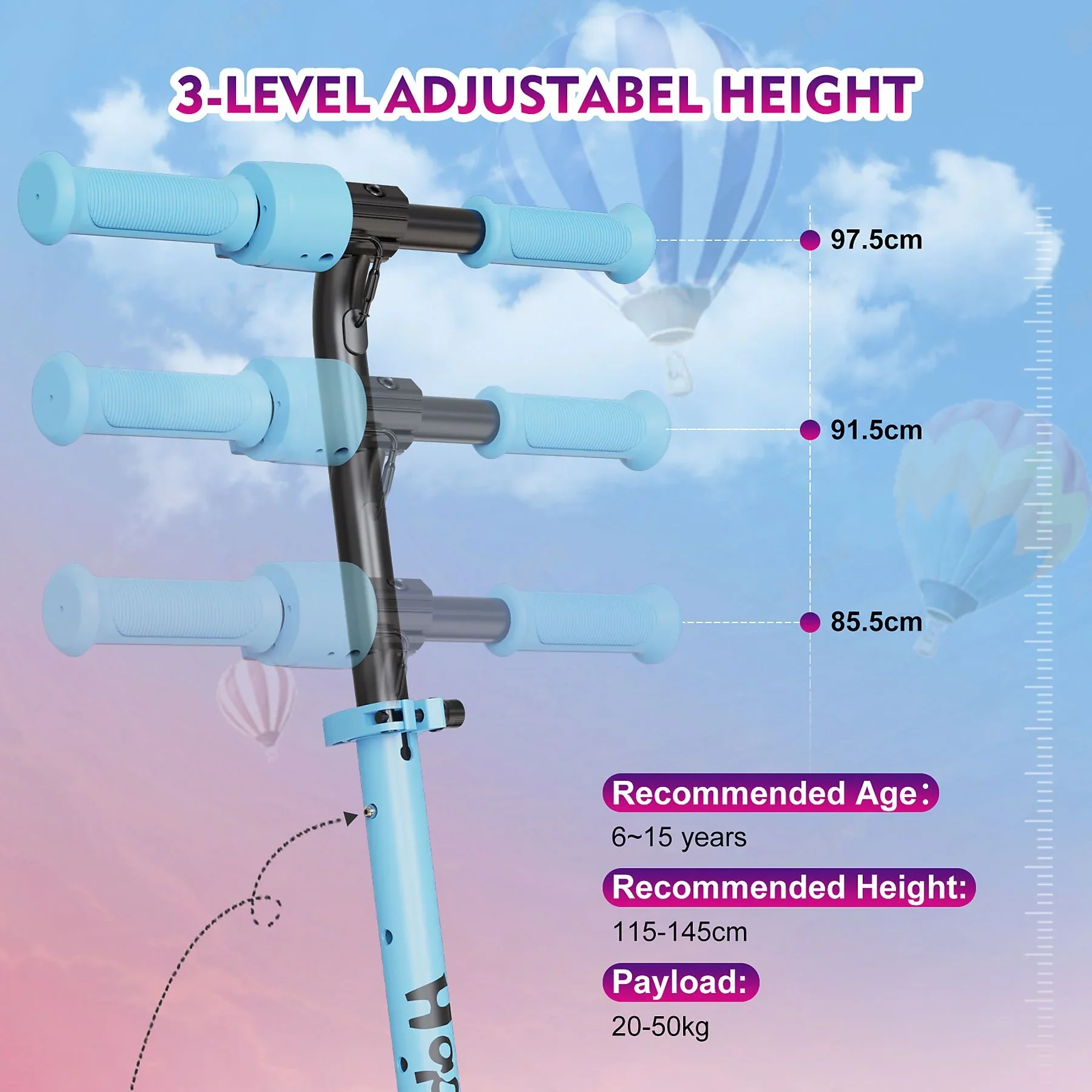 RCB R11 Kid E-scooter mit RCB Logo - Leichter Elektroroller für Kinder