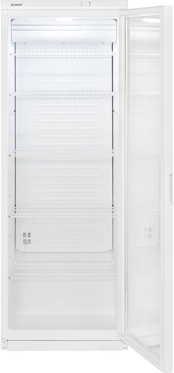 Bomann Kühlschrank mit Glastür | Getränkekühlschrank abschließbar | 6 höhenverstellbare Ablagen | 30kg je Ablage | 347 Liter | Kühlschrank groß | Flaschenkühlschrank m. LED-Licht | KSG 7351 schwarz
