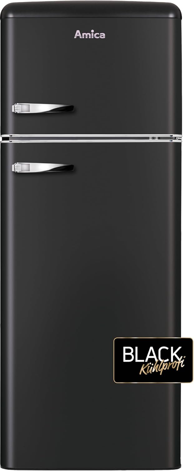 Amica KGC 15632 T Retro Kühl-/Gefrierkombination / Ice Blue (Türkis) / 144cm (H) x 55cm (B) x 62cm (T) / Retro-Design / Kühlschrank mit Gefrierfach