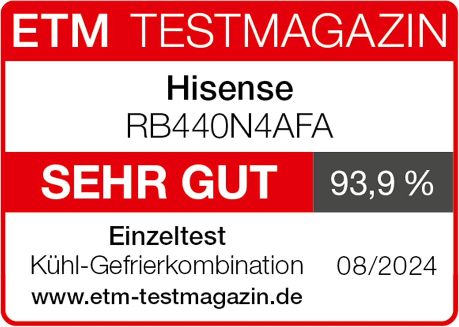 Hisense RB327N4AD2 Kühl-Gefrierkombination/ NoFrostPlus/ Multiflow 360°/ HolidayMode/ FreshZone/ 182,4 cm/ Kühlteil 171 l/ Gefrierteil 85 l/ 41 dB/ 287 kWh/ Jahr/ Edelstahl-Look