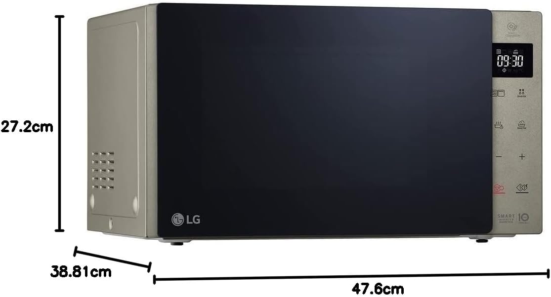 LG MH6535GIS Mikrowelle mit Inverter Technologie & Quarz Grill, 25 Liter Kapazitt, 1000 W, Automatikprogramme, einstellbare Leistungsstufen für optimales Garen und EasyClean-Funktion, Schwarz