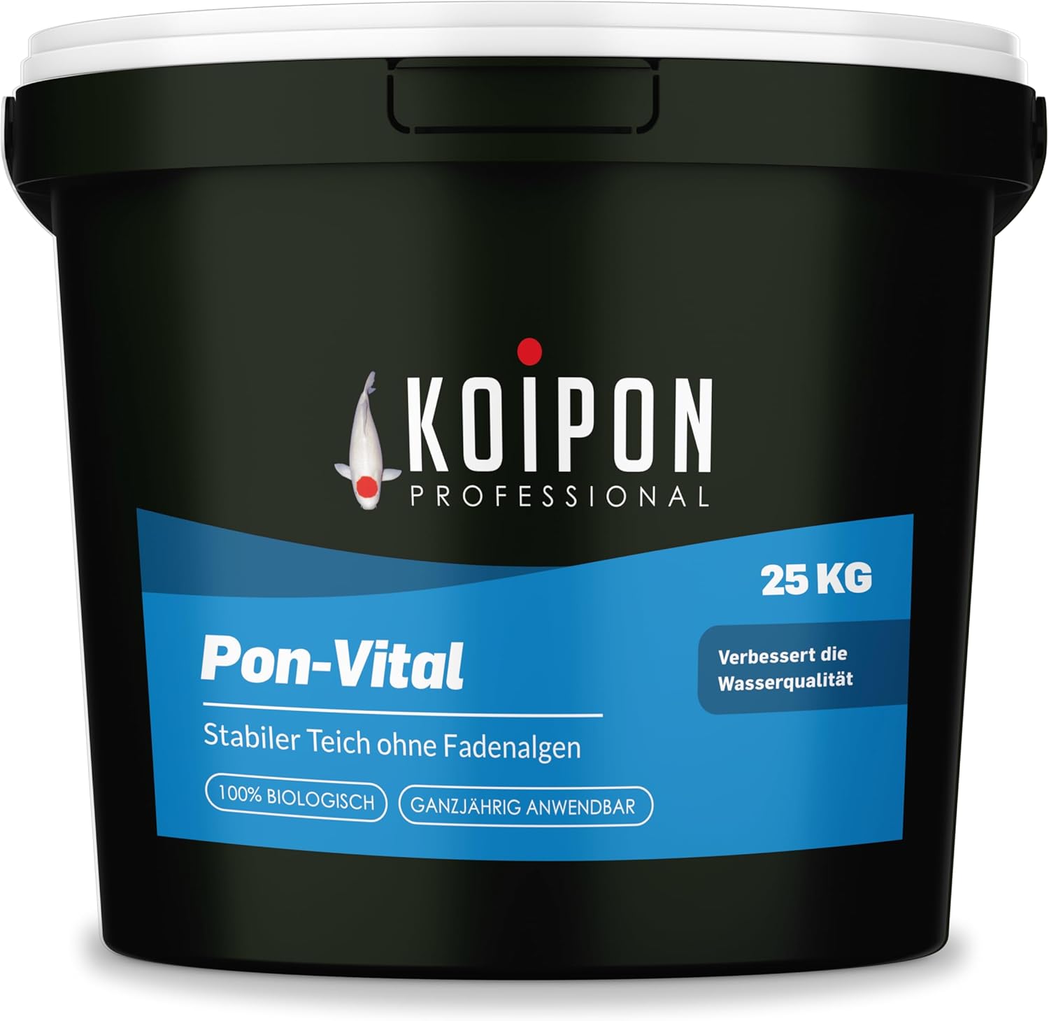 KOIPON Pon-Vital 25 kg, Die 100% biologische Alternative zum Fadenalgenvernichter gegen Algenwachstum und Fadenalgen im Gartenteich