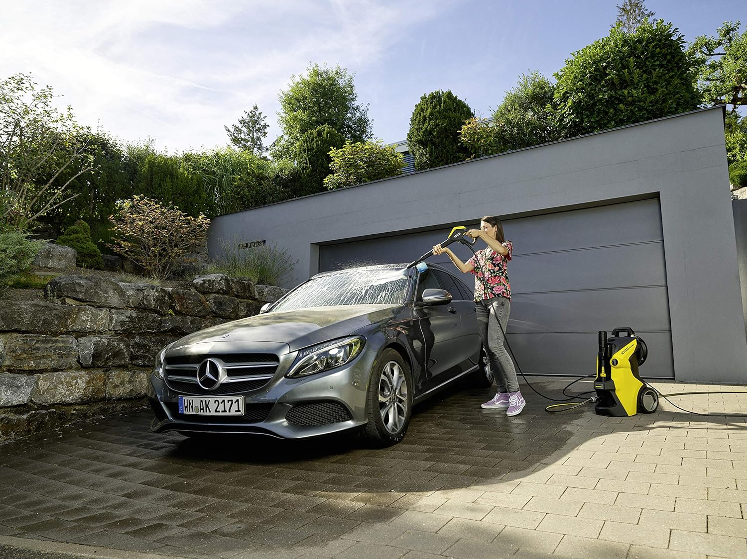 Krcher Hochdruckreiniger K 7 Premium Power Home, Druck: 180 bar, Durchfluss: 600 l/h, Flchenleistung: 60 m/h, Leistung: 3.000 W, Schlauchtrommel, mit Pistole, Dreckfrser, Strahlrohr