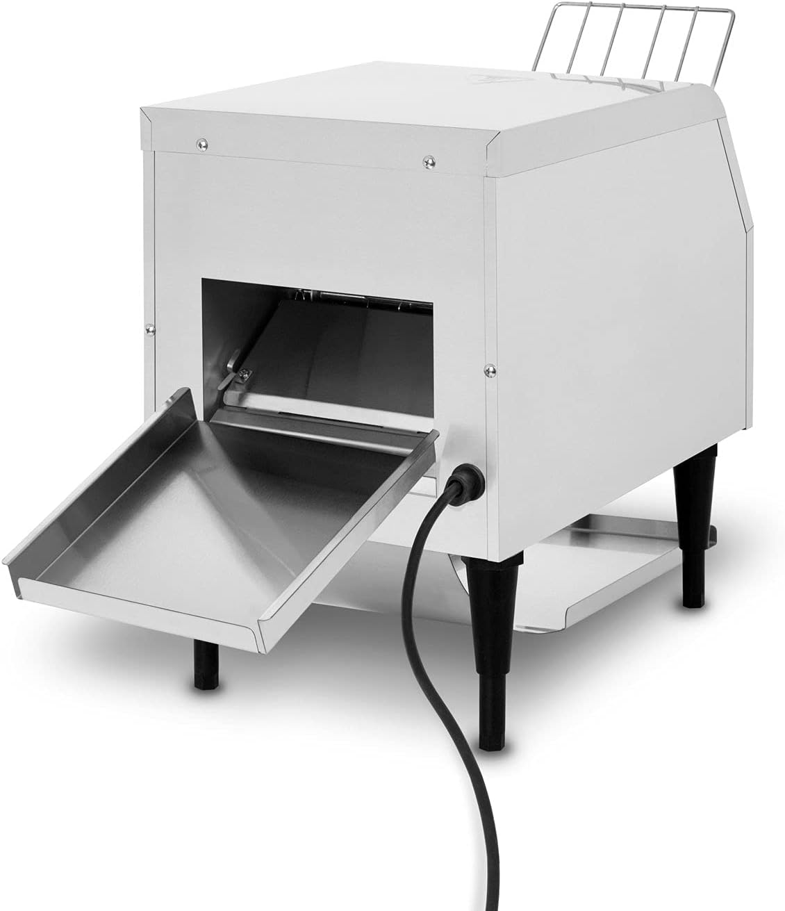 vertes Durchlauftoaster Toaster mit Laufband aus Edelstahl (1940W, 230V, Gastro Profi für Toast und Burger Buns, Zugabefach, 2 Ausgabefächer, 7 Geschwindigkeitsstufen, Krümelschublade, 2 Modi)