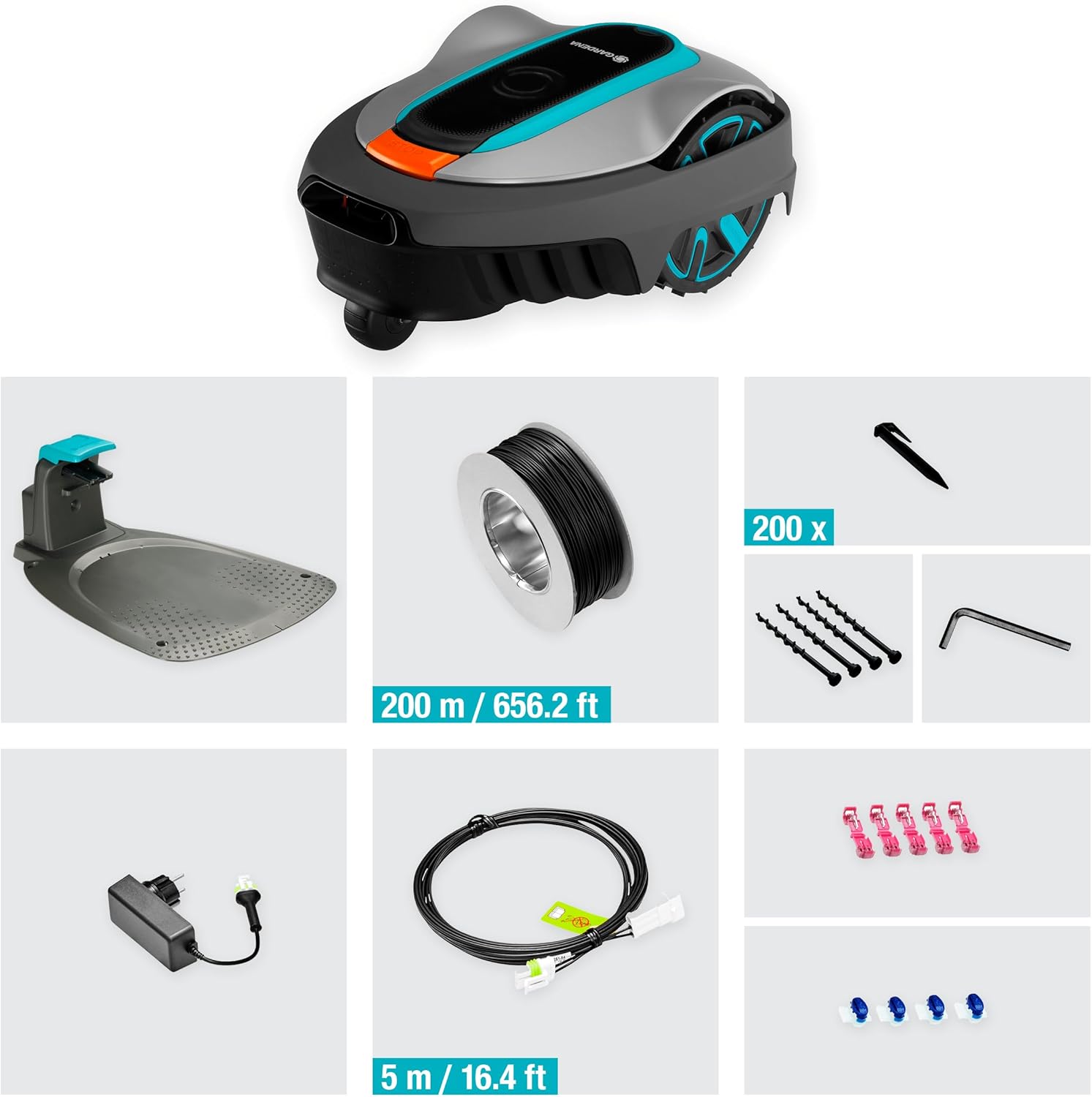 Gardena Mähroboter SILENO minimo 250 m²: intelligenter Rasenmäher mit optimaler Konnektivität, mit Gardena Bluetooth App programmierbar, DE-Version (15201-20)