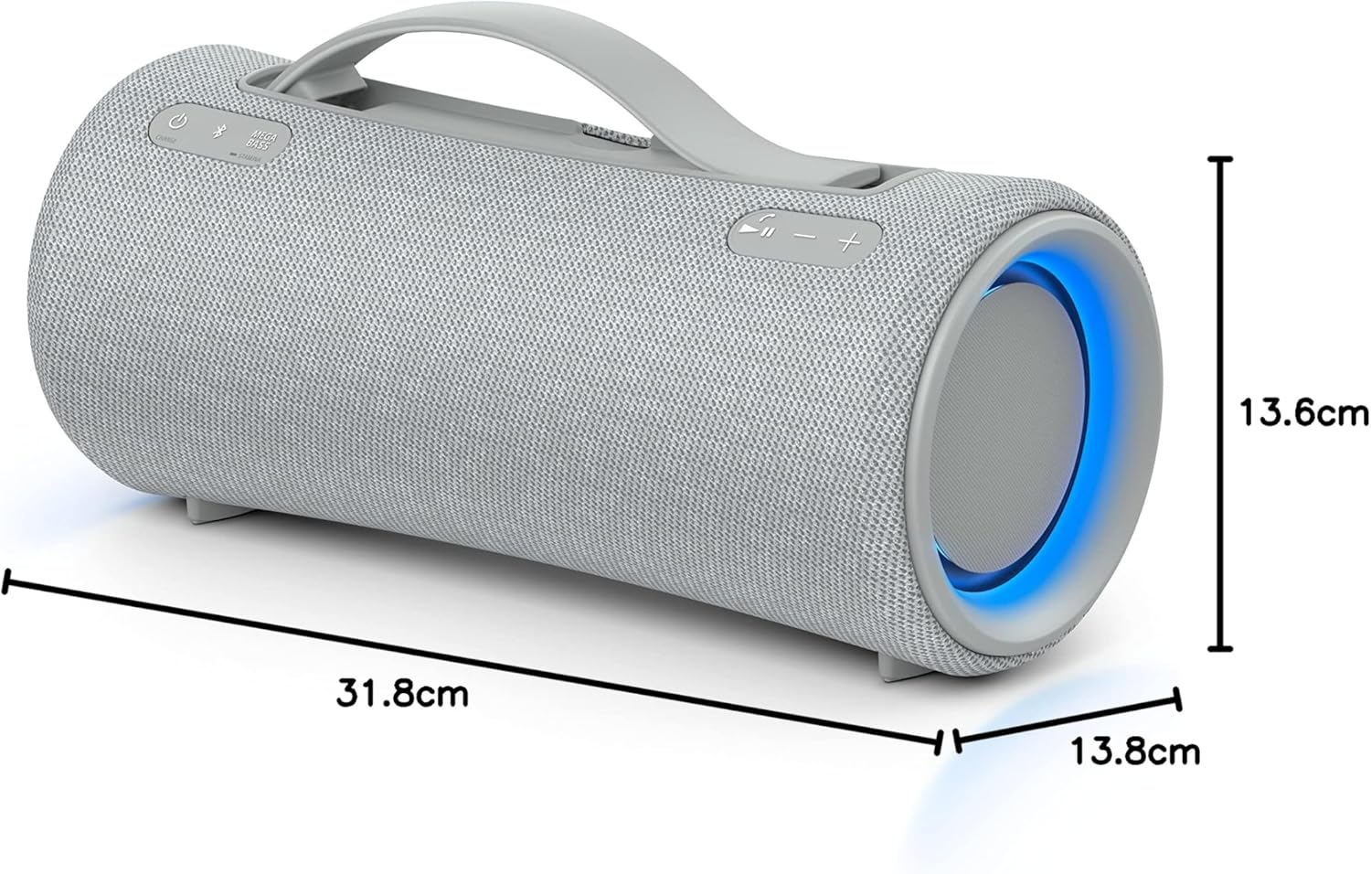 Sony SRS-XG300 - Tragbarer kabelloser Bluetooth-Lautsprecher mit starkem Partysound und Beleuchtung - wasserdicht, 25 Stunden Akkulaufzeit, Smartphone und Schnellladefunktion - Schwarz