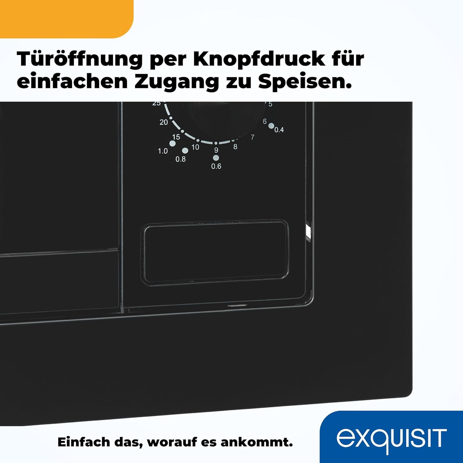 Exquisit Einbaumikrowelle EMW10-020 inox | 800 W Leistung | Kinderleichte Bedienung | Einfacher Einbau | Timer | Drehteller 27cm | Mikrowelle 60 cm | Einbaugerät | Edelstahl