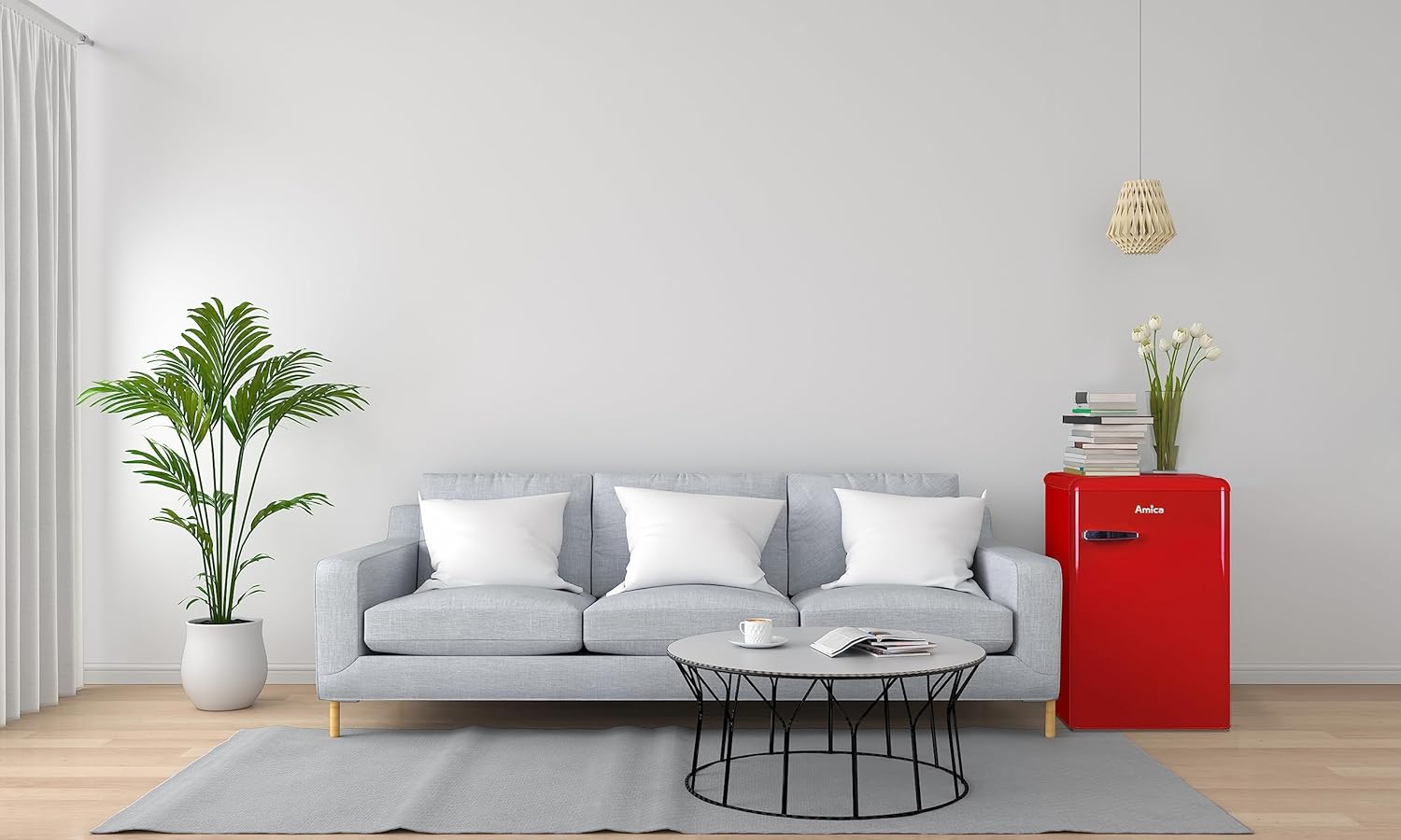 Amica KGC 15632 T Retro Kühl-/Gefrierkombination / Ice Blue (Türkis) / 144cm (H) x 55cm (B) x 62cm (T) / Retro-Design / Kühlschrank mit Gefrierfach