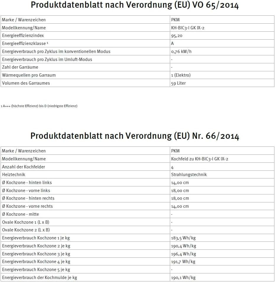 PKM KH-BIC3-I GK IX-2 Einbauherdset Edelstahl 60cm Kochfeld Glaskeramik
