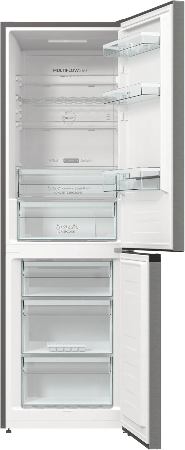 Gorenje N 619EAXL4 Kühl-Gefrier-Kombination/ LED Display/ 186 cm/ 300 l/ NoFrostPLus/ Gemüsefach mit Feuchteregler/ FastFreeze/ edelstahl