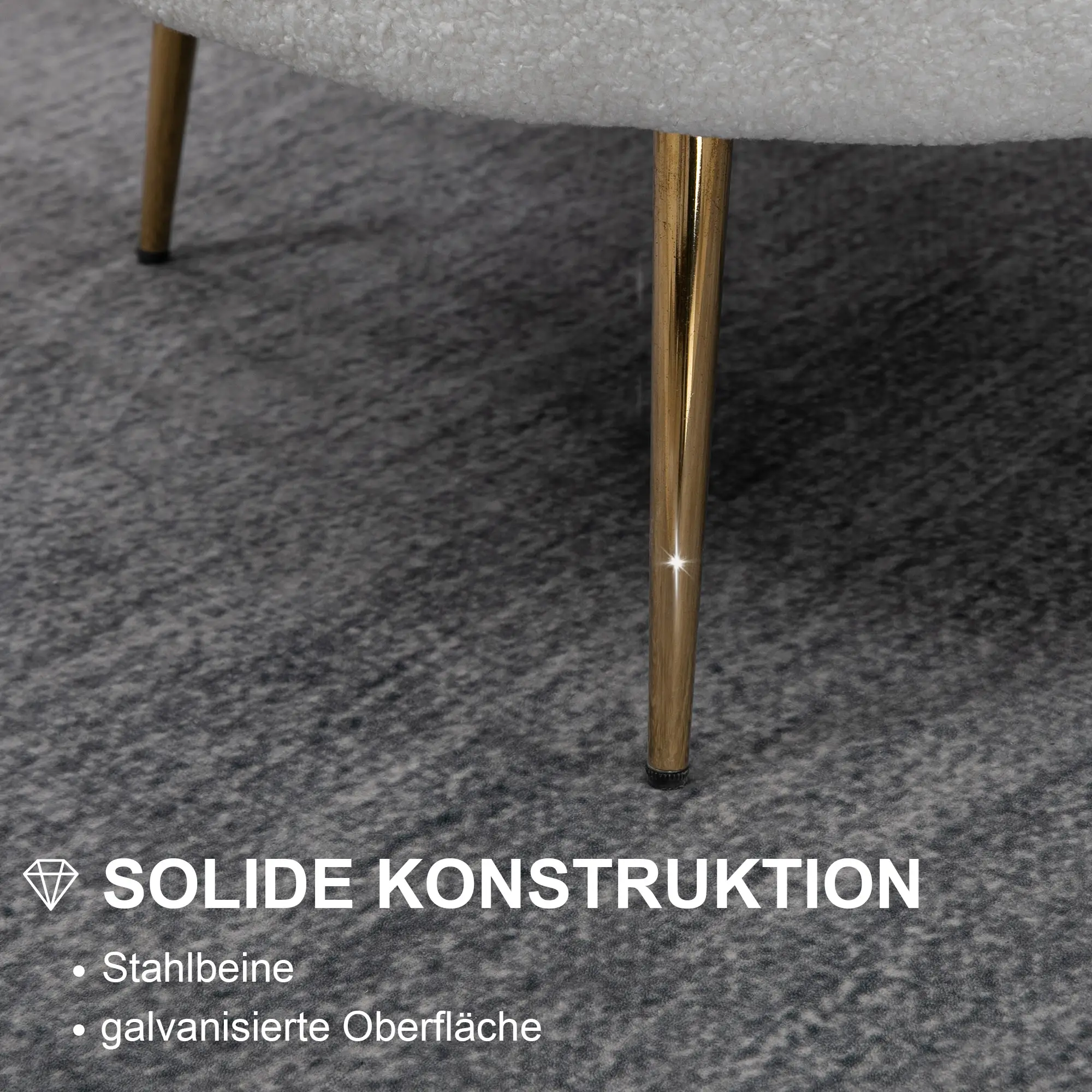 HOMCOM Polstersessel Muschelform Fleeceoptik Weiß Eleganter Komfort