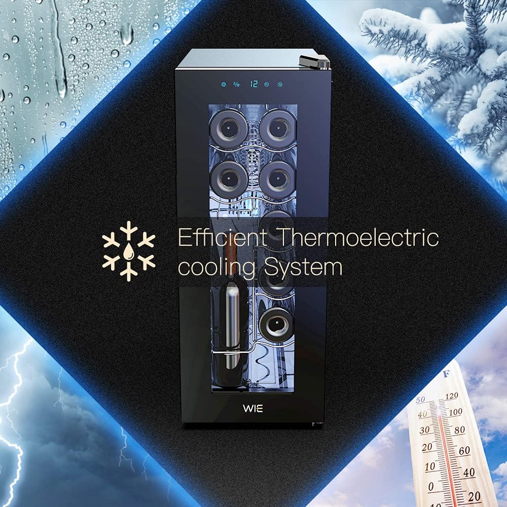 WIE Getränkekühlschrank Mini Kühlschrank mit Doppelte Glastür mit Verstellbaren Ablagen Indoor Outdoor Klein Bierkühlschrank Wendetür Leise 86 Liter 120 Dosen für Soda/Bier für Zuhause/Küche/Bar/Büro