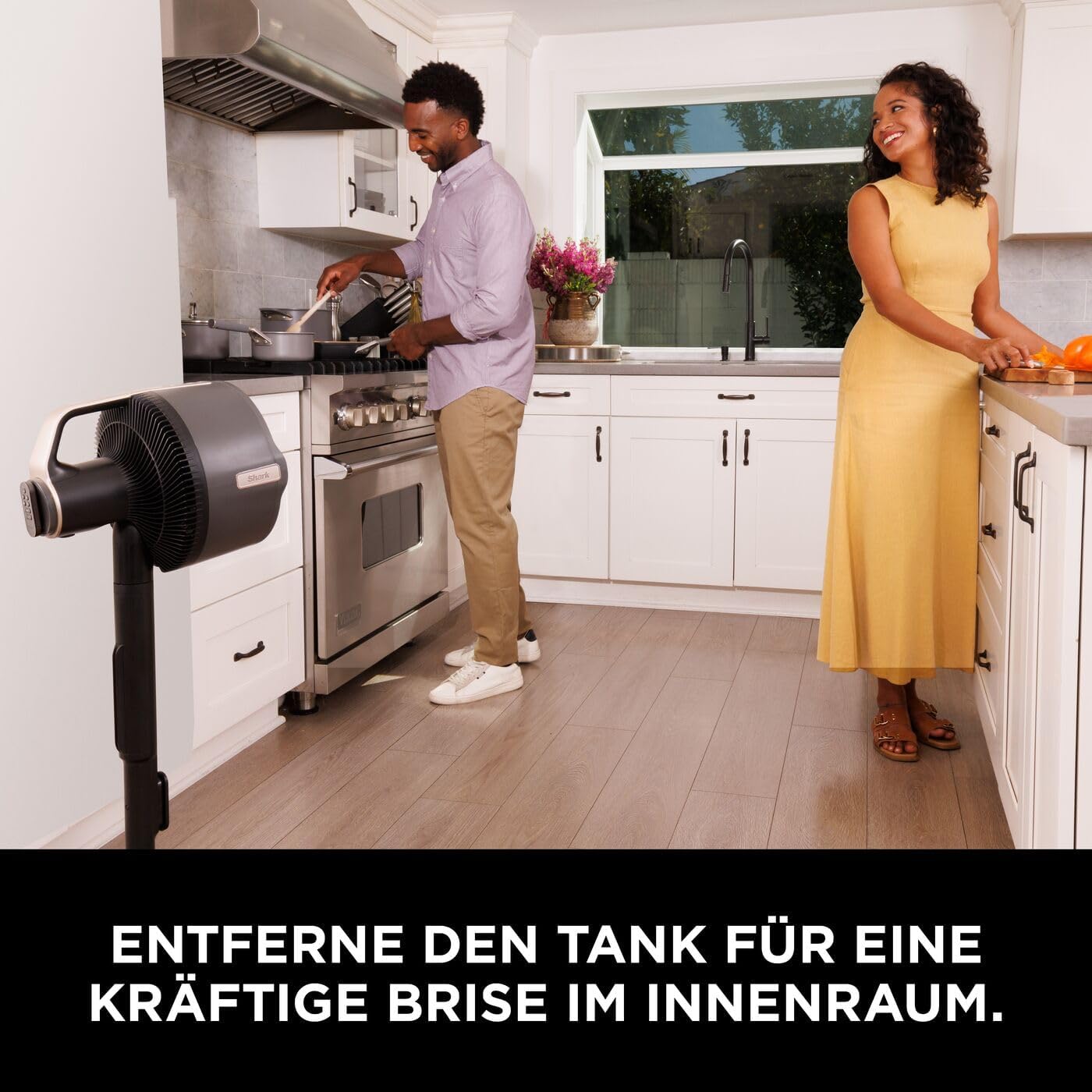 Shark FlexBreeze Ventilator Leise, Hybrid Ventilator Kabelgebunden & Kabellos, Tragbar, für Innen- und Außenbereich, UV- & Wasserbeständig, Ultraleistungsstark, Ultraleise, Weiß FA220EU