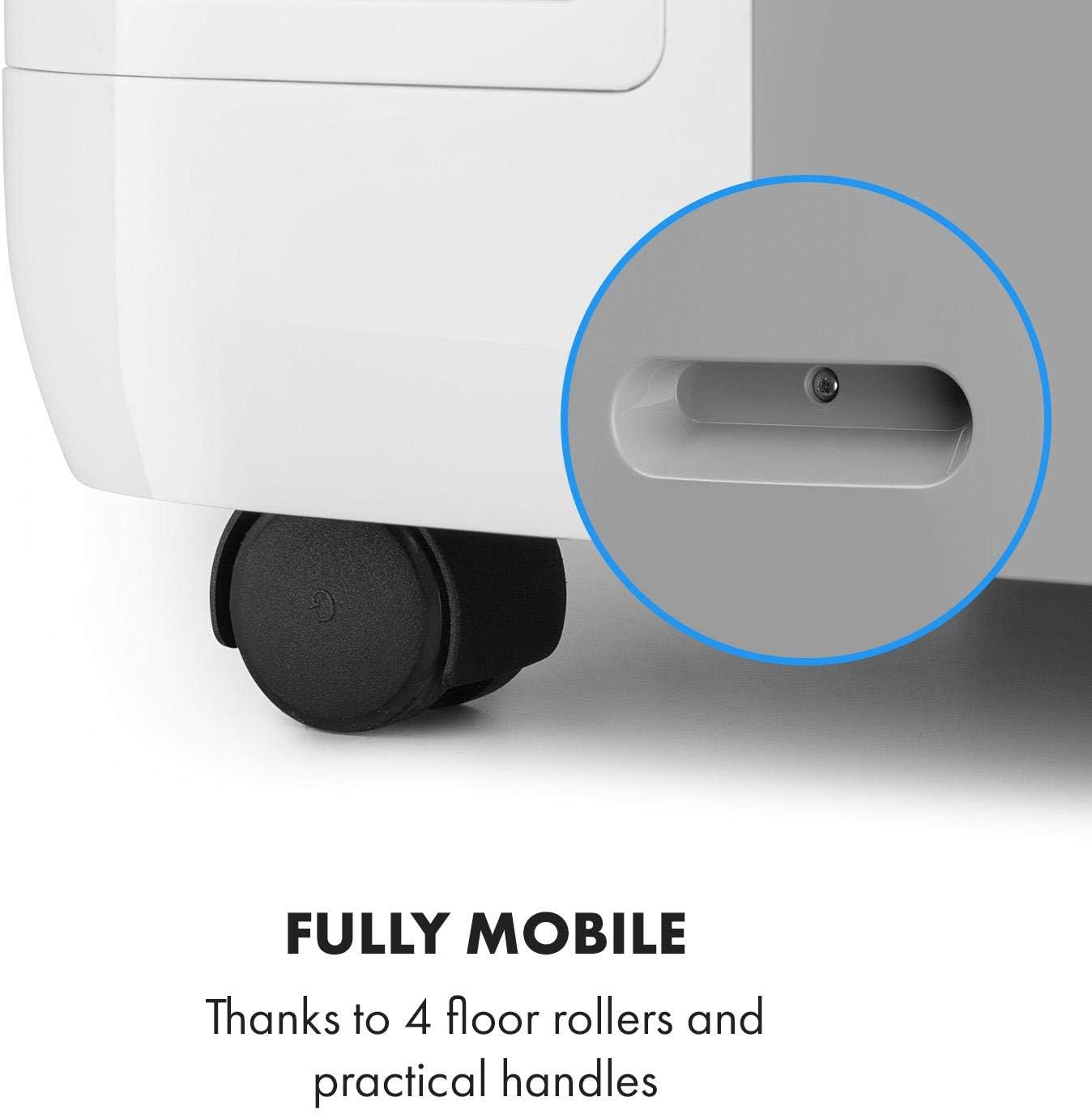 KLARSTEIN Grandbreeze Pro 14K – Mobiles Klimagerät, Luftentfeuchter, Ventilator, 3 Geschwindigkeiten, 14000 BTU/1,65 kW, Raum: 42 bis 68 m², Durchfluss: 460 m³/h, CEE A – Weiß Klimaanlage