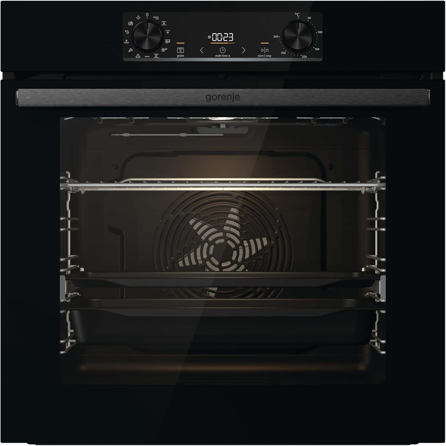 Gorenje BO 6717 E03X Einbau-Backofen / 77 Liter / Heißluft / ExtraSteam / GentleClose & Open / EcoClean / AirFry / PerfectGrill / PizzaMode / ChildLock / Versenkbare Knebel / Inox-Look