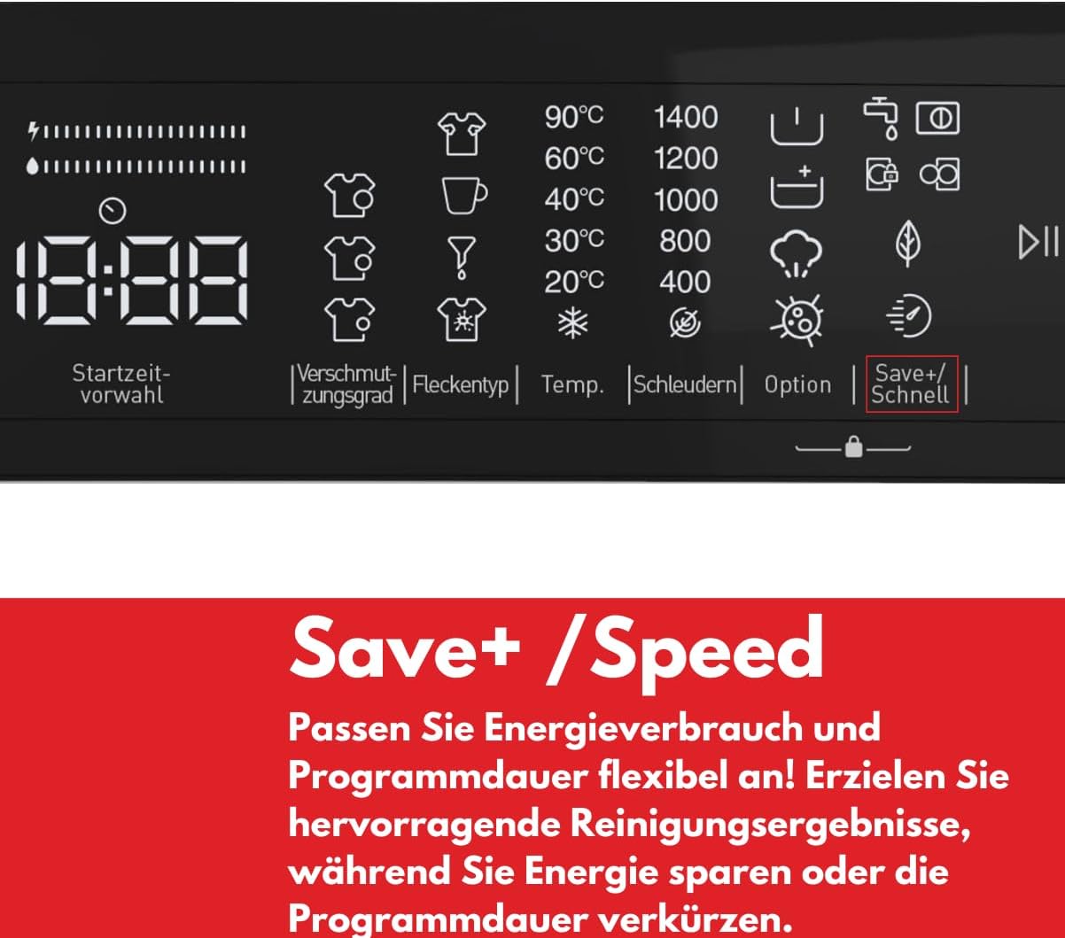 VESTEL WMI 89341 DX Waschmaschine Frontlader, 8 kg, 1400 U/min, Inverter-Motor, Dampf, AquaStop+Switch, Dark Inox