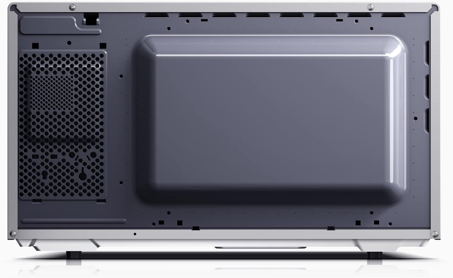 SHARP MG81ES Mikrowelle mit Grill (Mikrowelle: 900W, Grill: 1100W, 11 Leistungsstufen, Auftaufunktion, Abmessungen: 512x300x396cm, Emaille-Keramik-Garraum mit antibakteriellen Eigenschaften), silber