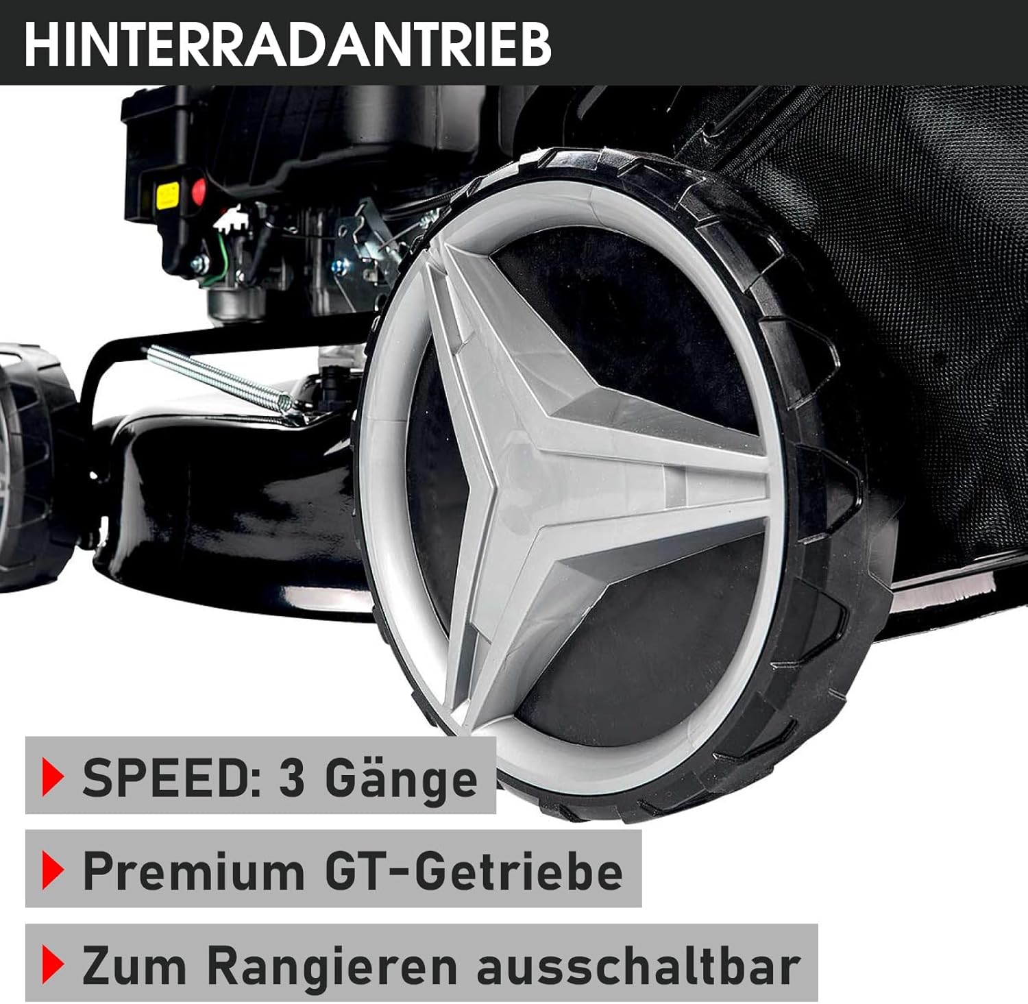 BRAST Benzin Rasenmäher mit Antrieb | 5,2kW(7PS) | Elektrostart | 48cm Schnittbreite | viele Modelle | TÜV | 4 Takt OHV Motor | 30-80mm Schnitthöhe | 60L Fangkorb | Stahlgehäuse | 19224 ESTART Speed