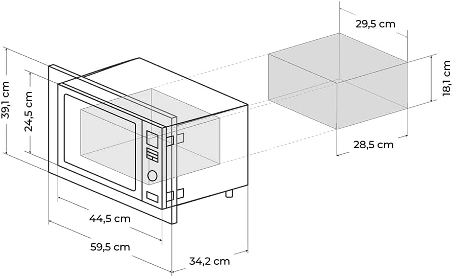 Enbau-Mikrowelle (700 W, Steel-Black)