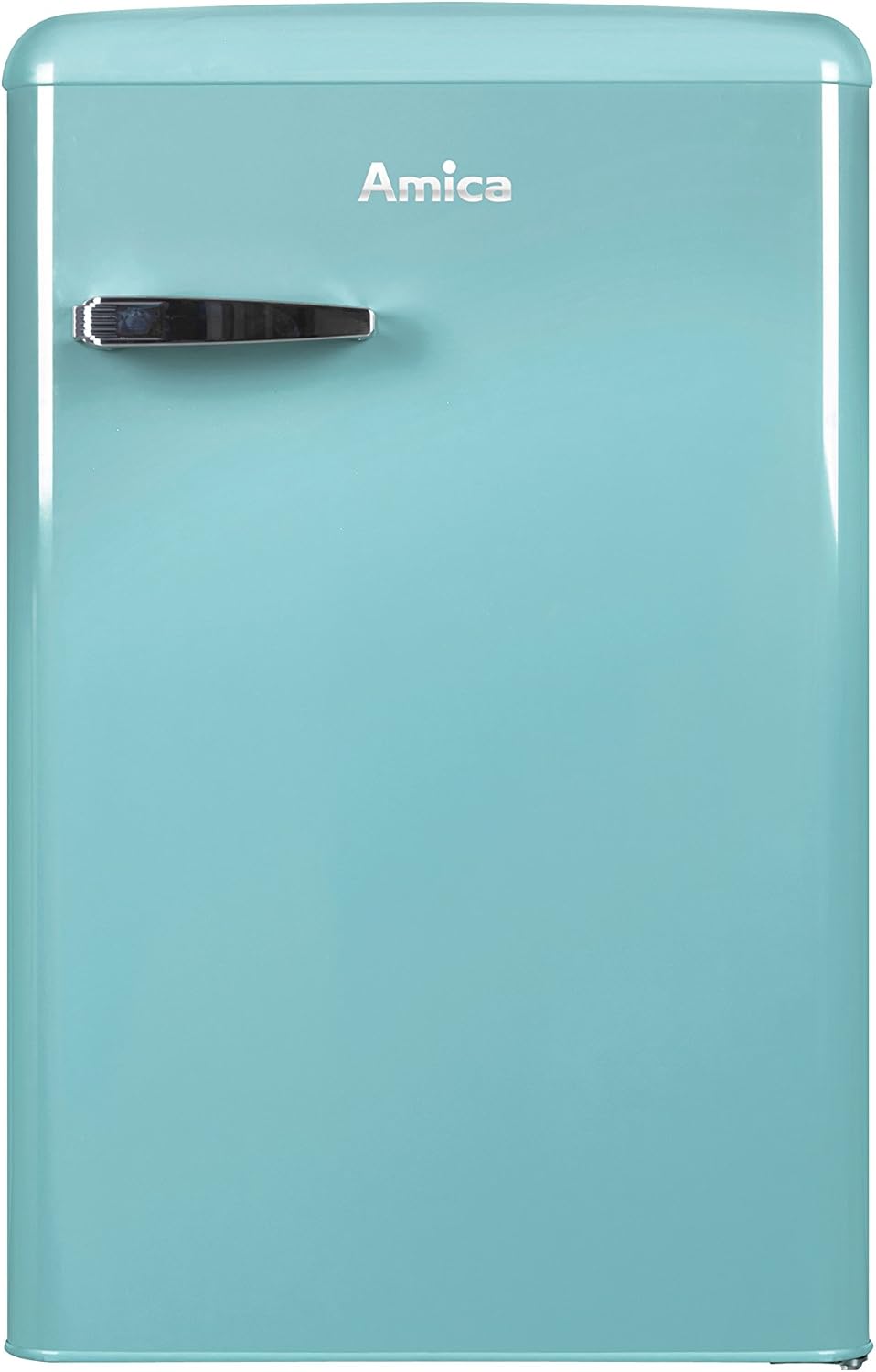 Amica KGC 15632 T Retro Kühl-/Gefrierkombination / Ice Blue (Türkis) / 144cm (H) x 55cm (B) x 62cm (T) / Retro-Design / Kühlschrank mit Gefrierfach
