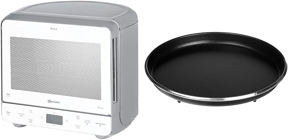 Bauknecht MW 39 WSL / Kombination Grill und Mikrowelle / Crisp Funktion / 700 W / 13 L Garraum / Super-Kompakt Design / Dampfgarfunktion / Schnellauftau-Funktion, Weiß/Silber