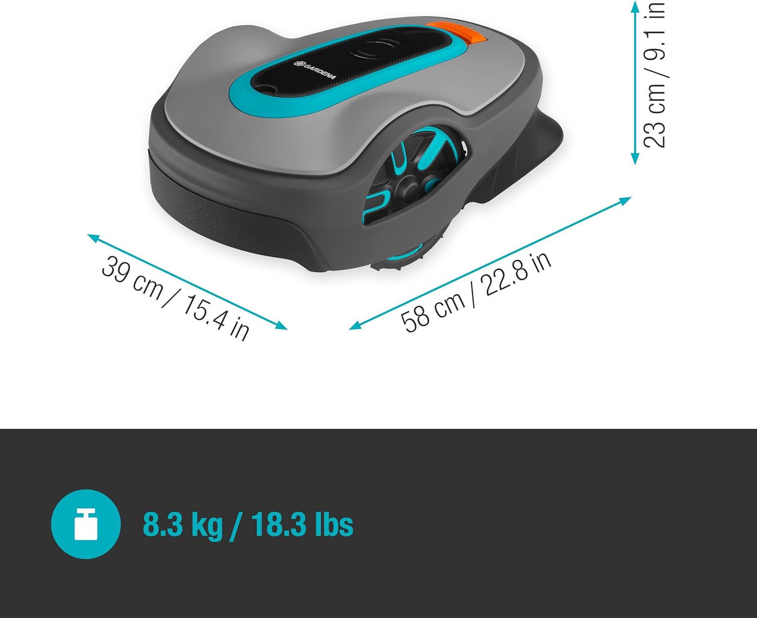 Gardena Mähroboter SILENO minimo 250 m²: intelligenter Rasenmäher mit optimaler Konnektivität, mit Gardena Bluetooth App programmierbar, DE-Version (15201-20)
