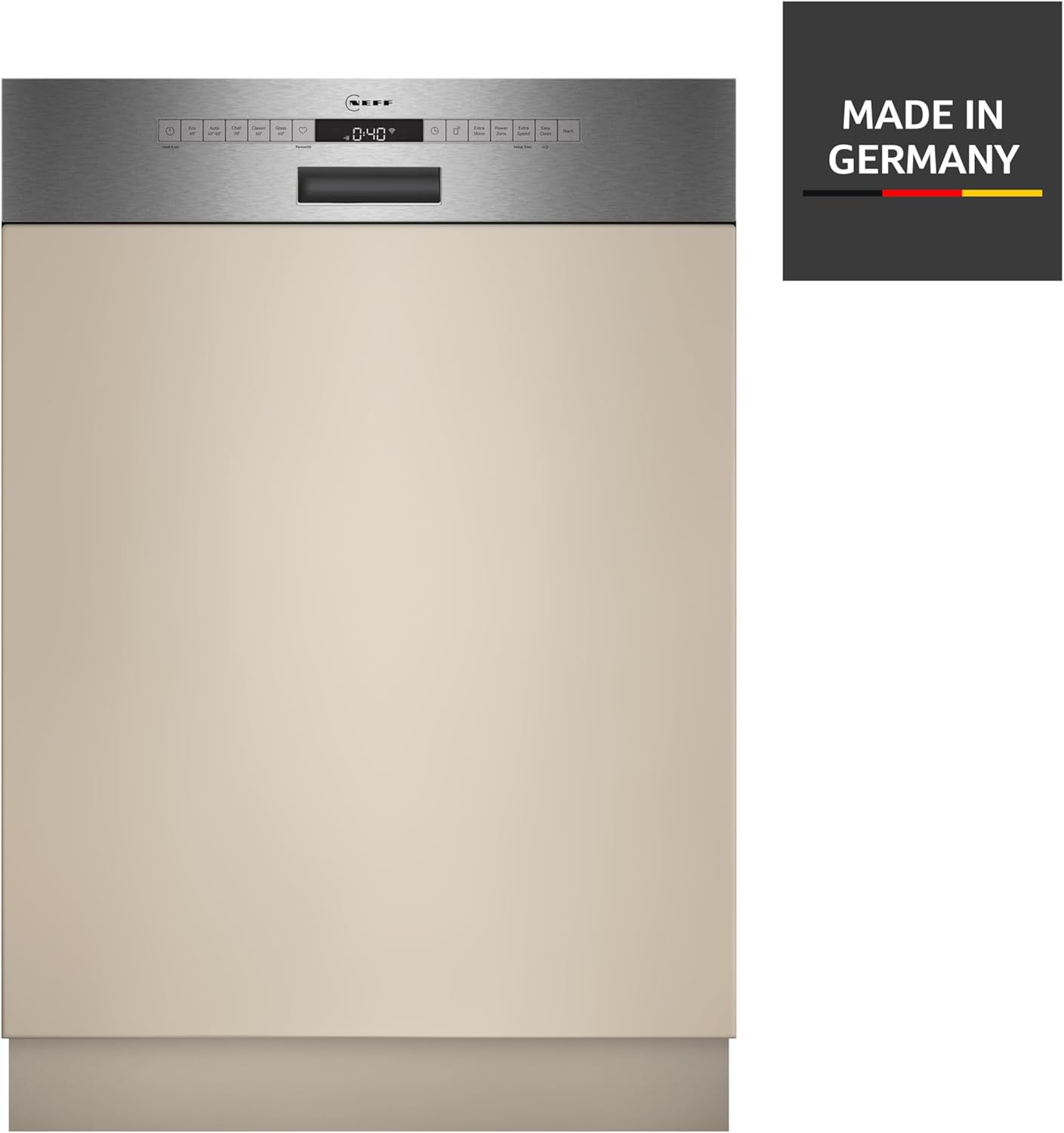 NEFF S157YCX03E, N 70, Smarter Geschirrspüler Vollintegriert, 60 cm, Besteckschublade, Made in Germany, Zeolith-Trocknung, besonders leise Spülmaschine, höhenverstellbarer Oberkorb, starker Sprühdruck