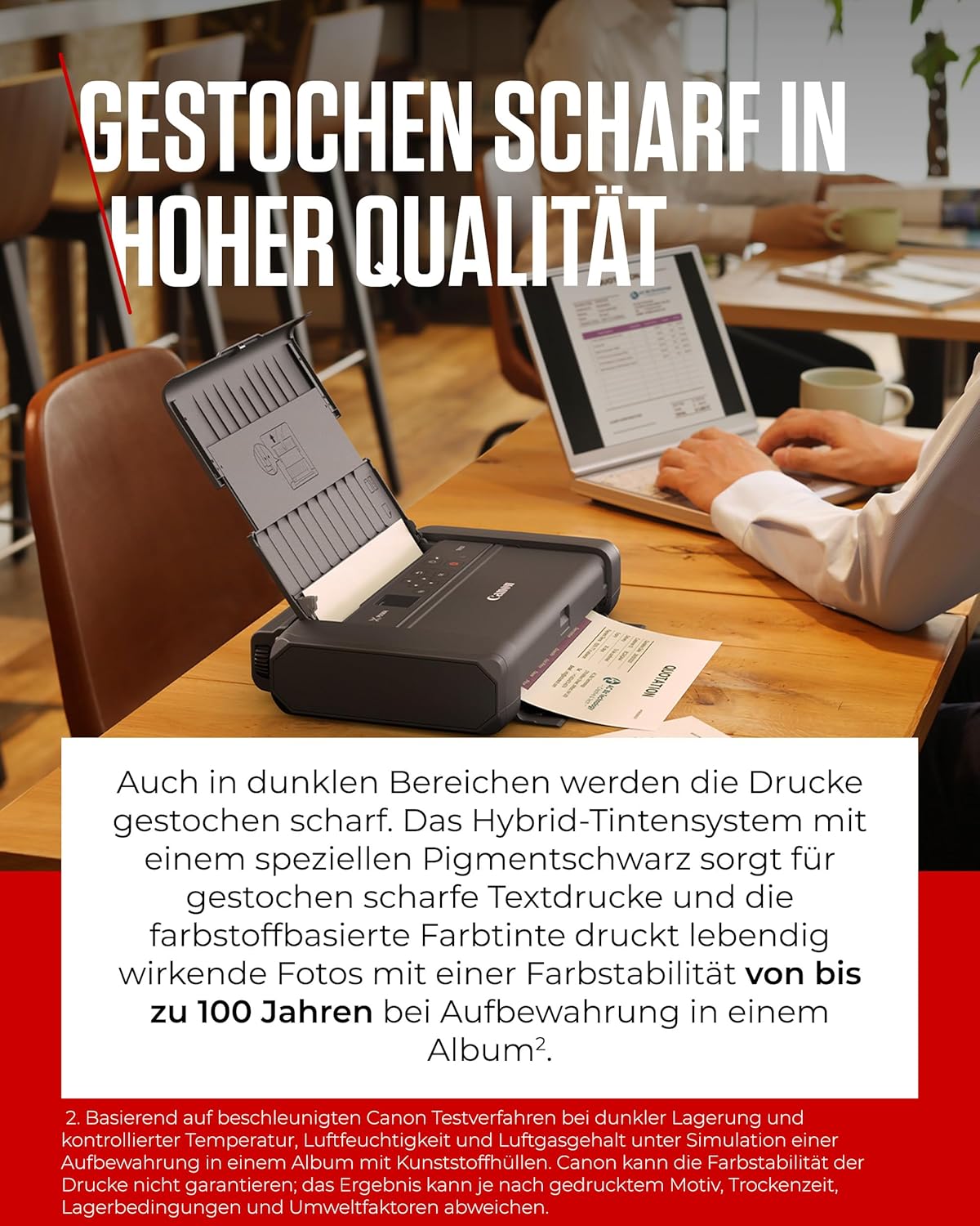 Canon PIXMA TR150 mobiler Drucker mit Akku (WLAN, Cloud, AirPrint, 4.800 DPI x 1.200 DPI, Highspeed USB Typ C, OLED-Display, Tintenstrahldrucker), schwarz