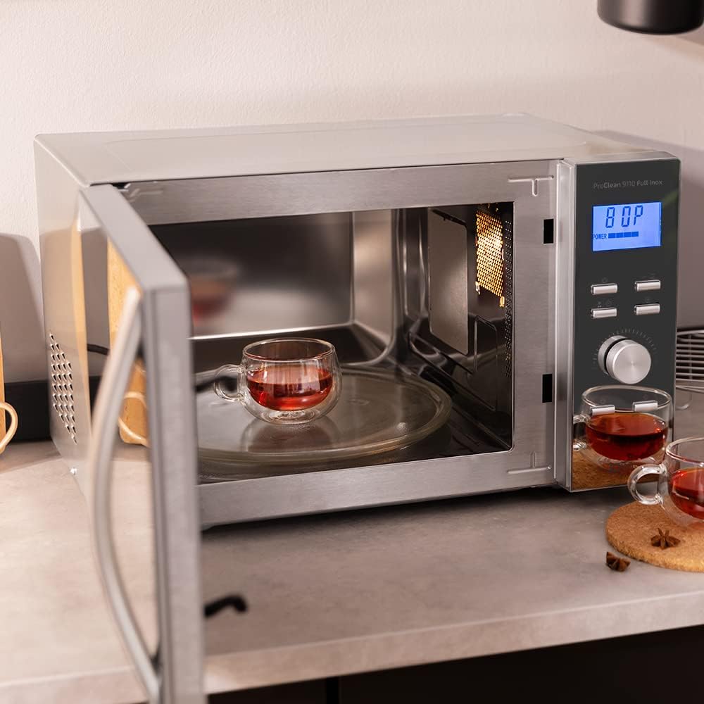 Cecotec Mikrowelle mit ProClean 8110 Grill. 28l Kapazität, Ready2Clean Beschichtung, 1000 W Leistung, 1000 W Grill, 5 Betriebsebenen, 8 Programme, 60 min Timer, LED-Anzeige