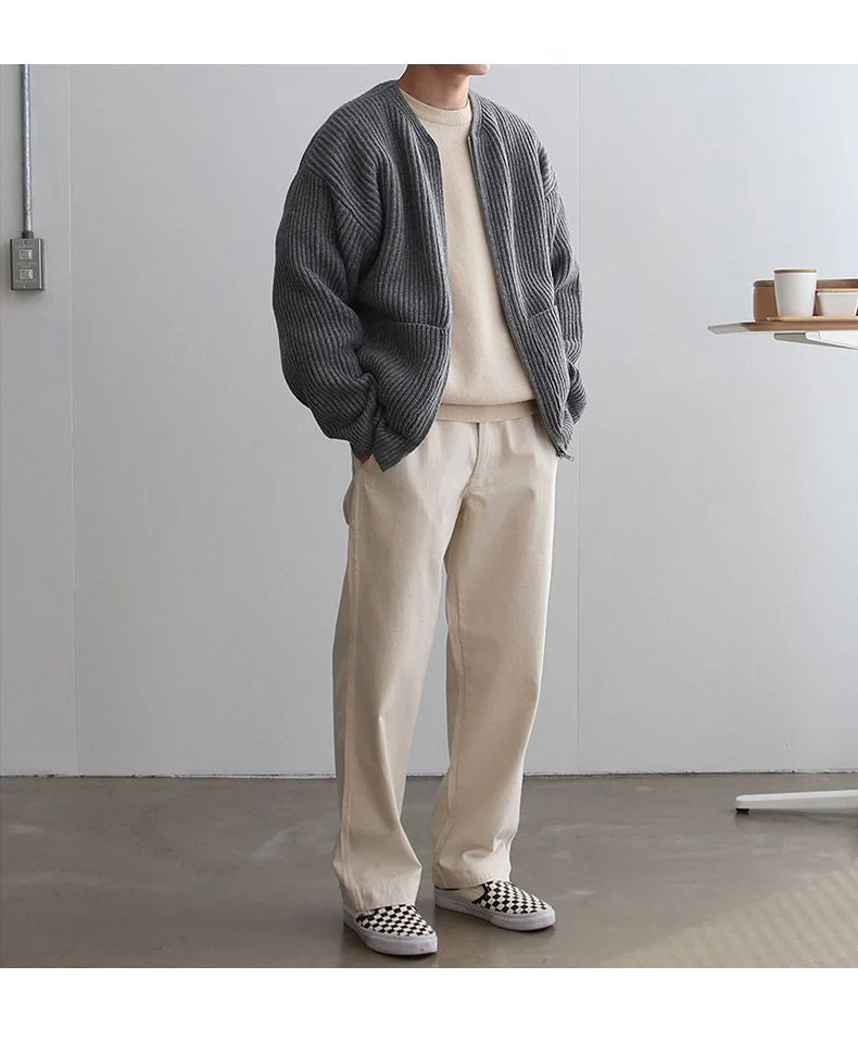 Herrenstrickjacke mit Reiverschluss