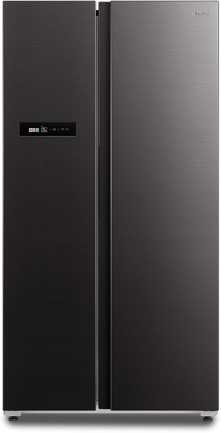 Midea KS-DDX 6.32 WT Side-by-Side Kühl-/Gefrierkombination/ 178,8 cm Hhe/ 254 kWh/Jahr/No Frost/Dual Inverter Compressor/mit 3in1 Wasser-/Eisspender und Wassertank, Dark Inox