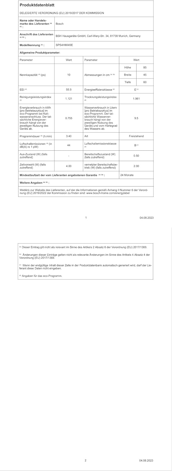 Bosch SPV2IKX10E Serie 2 Smarter Geschirrspüler vollintegriert, 45 cm breit, Besteckkorb, Extra Trocknen auf Knopfdruck, InfoLight roter Lichtpunkt am Boden, AquaStop Schutz gegen Wasserschäden, Weiß