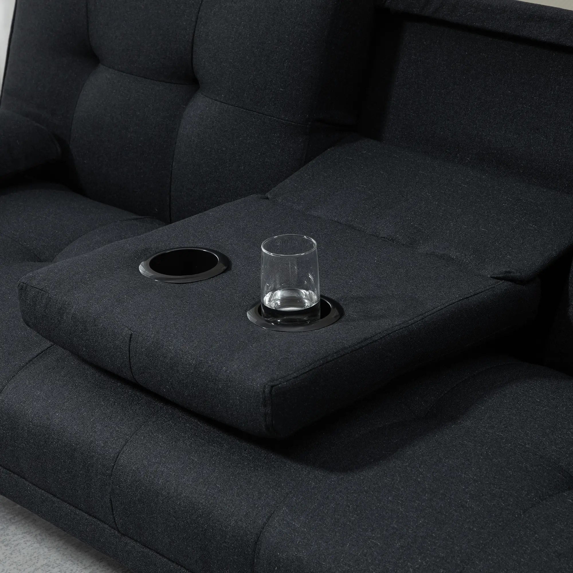 HOMCOM Schlafsofa 3-Sitzer mit klappbarem Tisch und 3-fach verstellbar