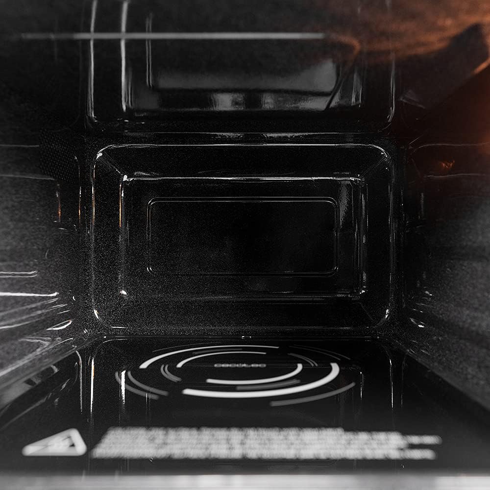 Cecotec Touch-Mikrowelle ohne Teller GrandHeat 2500 Flatbed Touch White. 800 W, 25 Liter Fassungsvermögen, 8 vorkonfigurierte Funktionen, Timer