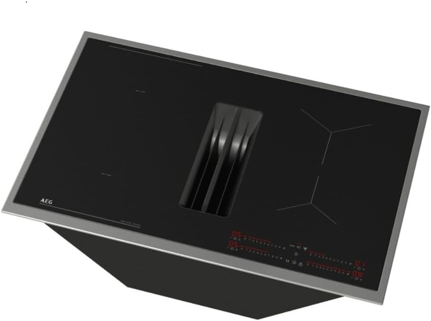 AEG IKE84441XB Autarkes Kochfeld / Herdplatte mit Touchscreen, Topferkennung & Hob²Hood-Funktion / Induktionskochplatte / 4 Kochzonen / Edelstahlrahmen / 80 cm Schwarz