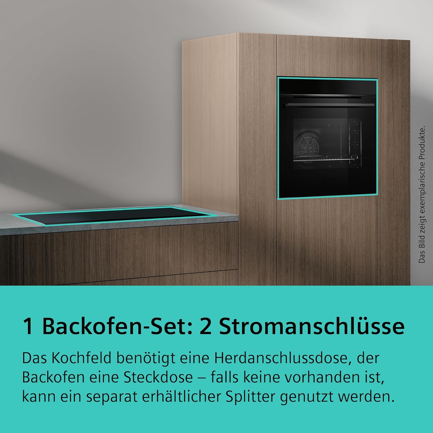 Siemens EQ522IA00 iQ500 Herd-Glaskeramik-Kochfeld-Kombination herdgesteuert, 59,4 cm breit, granit Glanz-Emaille - einfache Reinigung, cookControl10 - Automatikprogramme