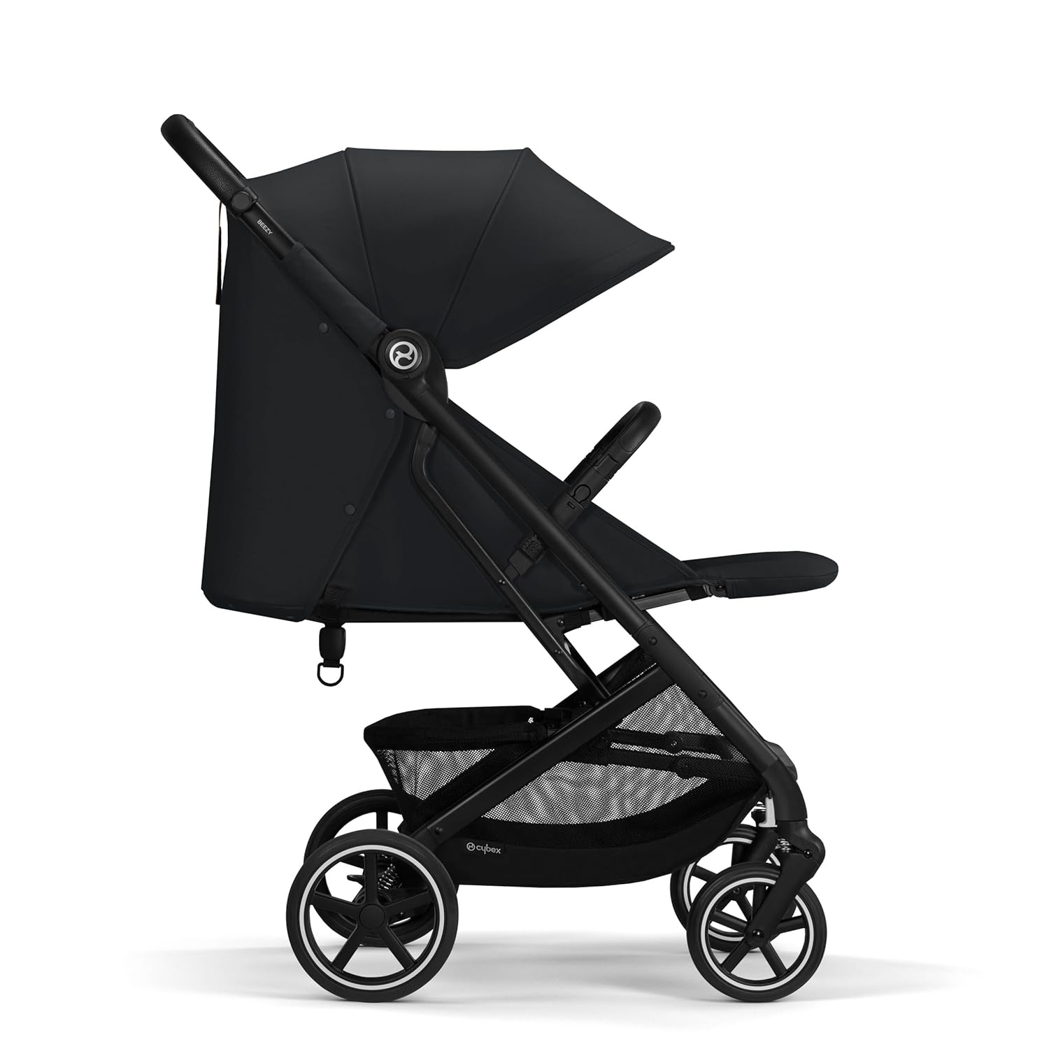 Cybex Gold Kinderwagen Beezy mit One-Pull Harness, Ab Geburt bis ca. 4 Jahre (max. 22 kg), Kompakt und ergonomisch, Magic Black (Schwarz mit schwarzem Rahmen)
