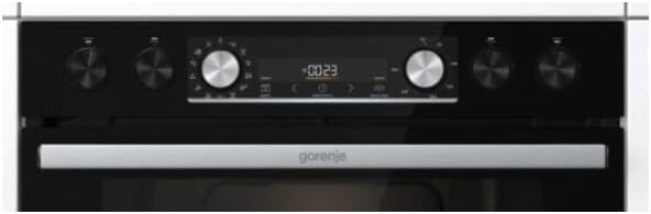 Gorenje Einbauherd-Set Heißluft Inox Set 4 mit Glaskeramik-Kochfeld / 77 Liter / ExtraSteam / GentleClose & Open / EcoClean / AirFry / PizzaMode / PerfectGrill / Teleskopauszüge / Inox-Look