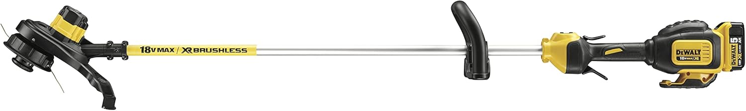 DEWALT Akku-Rasentri mmer (18 Volt, bürstenlos, 30 cm Schnittbreite, zwei-Stufen-Elektronik, Bumb-Feed Fadenverlängerung, für große Flächen und Gärten, Lieferung ohne Akku und Ladegerät) DCM561PB