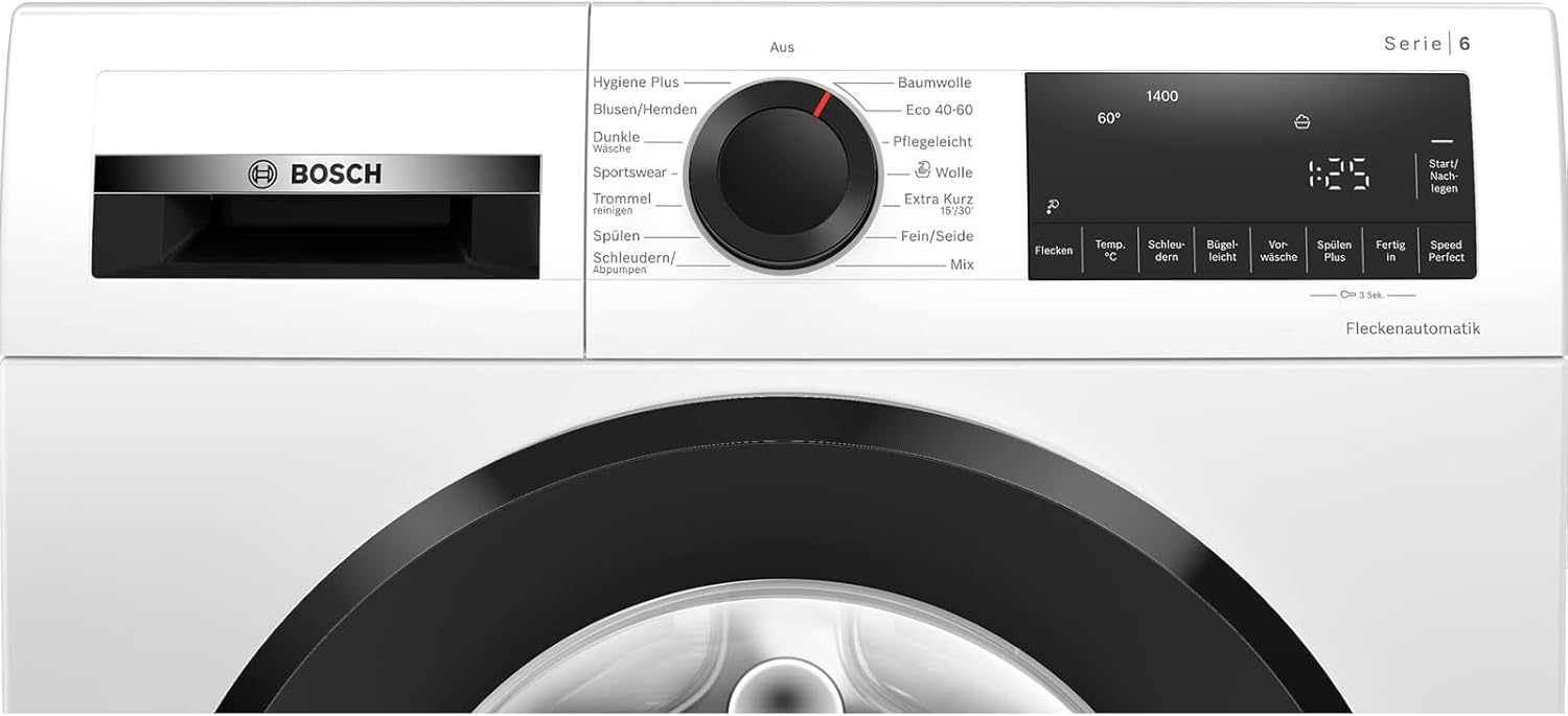 BOSCH WAN28127 Waschmaschine Serie 4, Frontlader mit 8kg Fassungsvermögen, 1400 UpM, Iron Assist, Active Water Plus, EcoSilence Drive, Speed Perfect, Weiß, 60cm