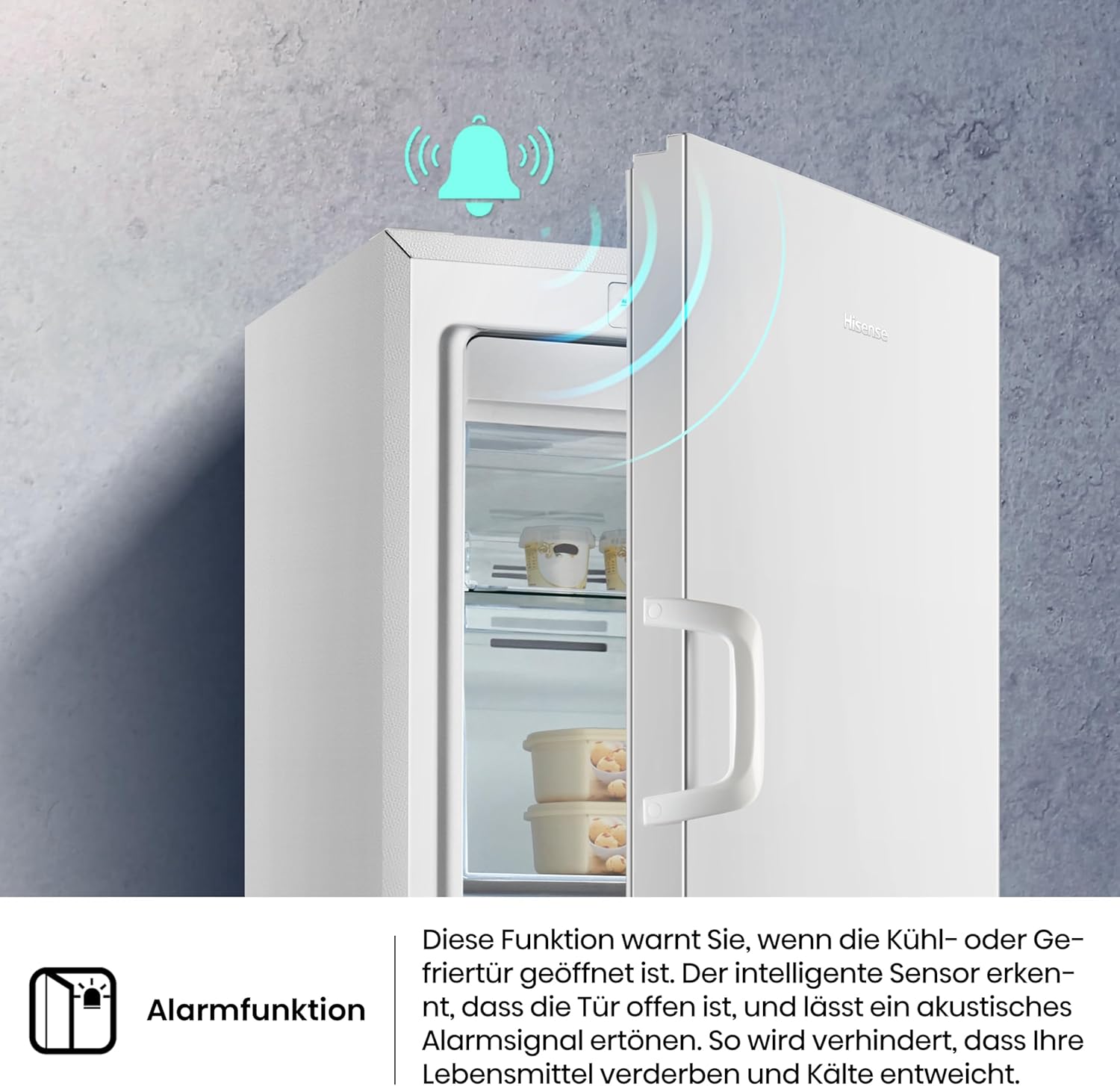 Hisense FV191N4AW2 Gefrierschrank/ TotalNoFrost/ SuperFreeze/ Türalarm/ Multiflow 360°/ BigBox/ 143,4 cm/ Gefrierteil 147 l/ 41 dB/ 205 kWh/Wei