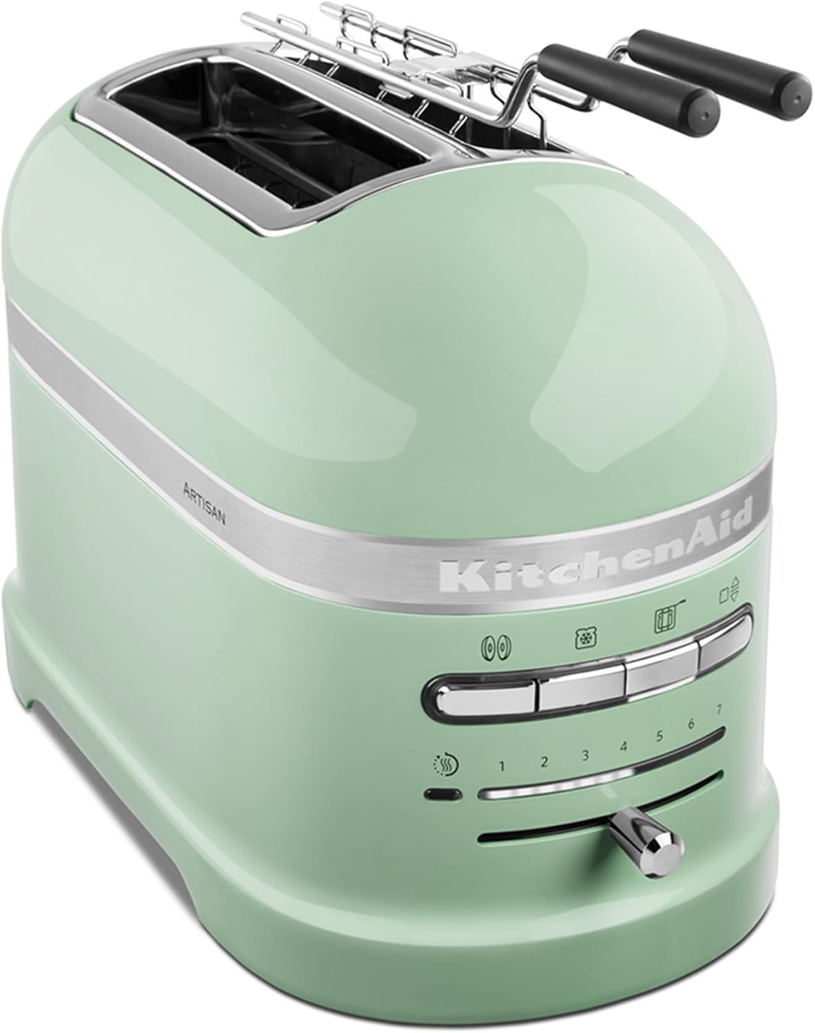 KitchenAid Toaster für 2 Scheiben mit Sandwich-Zange | Artisan | Retro Toast Machine | Verschiedene Funktionen und Bräunungsstufen | Grün