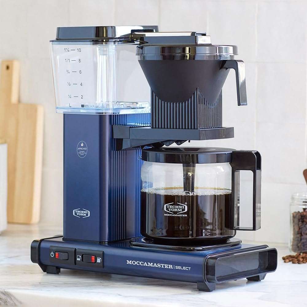 Moccamaster KBG Select, Kaffeemaschine, Retro Kaffeemaschine, Filterkaffee, Off-White, 1.25L