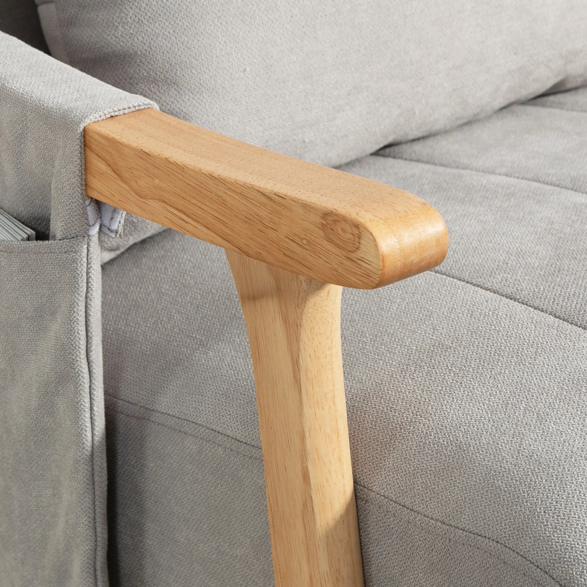 HOMCOM Schaukelstuhl mit Lendenkissen und Seitentasche