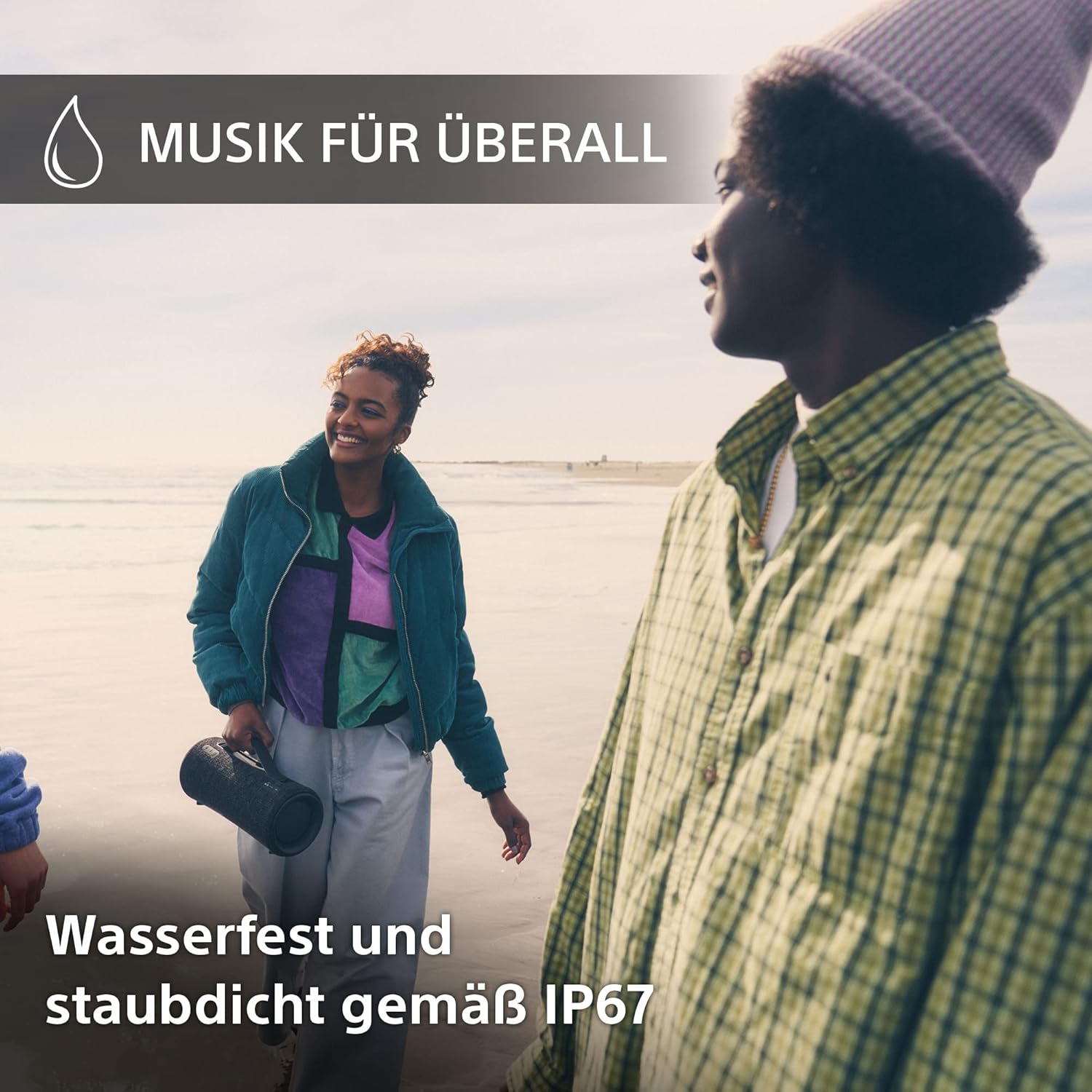 Sony SRS-XG300 - Tragbarer kabelloser Bluetooth-Lautsprecher mit starkem Partysound und Beleuchtung - wasserdicht, 25 Stunden Akkulaufzeit, Smartphone und Schnellladefunktion - Schwarz