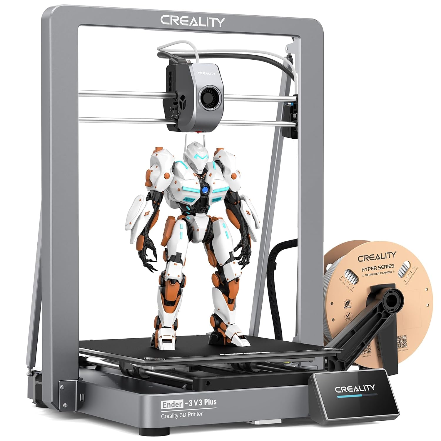 Creality K2 Plus Combo 3D-Drucker, 16-Farben Multimaterial-Druck, 350³mm XXL-Bauraum, Servo-Direktantrieb, Dual-KI-Kameras, Ultra-Leise <45dB, Aktive Heizkammer, RFID/WLAN (Industrie 4.0)